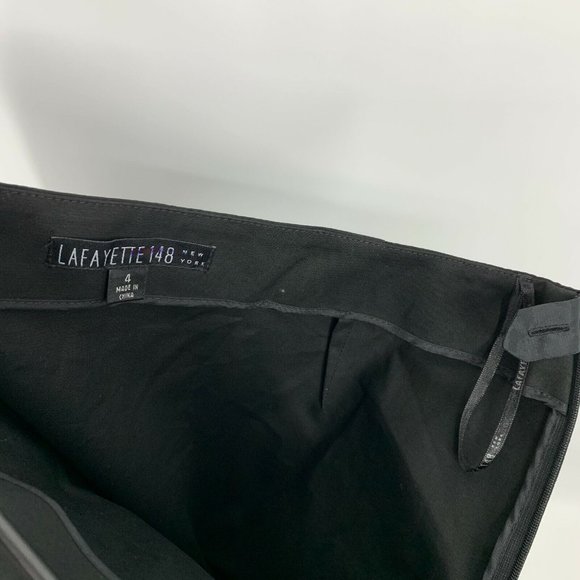Lafayette 148 New York Skirt Black Pencil Straight High Waist - Picture 3 of 8